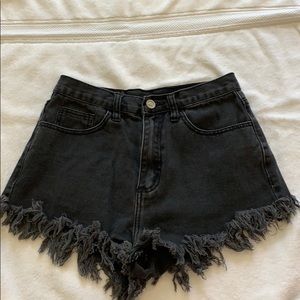 Unif black jean shorts
